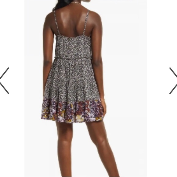 BP Floral Seventies Dress mini ruffle bottom spaghetti strap S 50% off w♥️ #56 - Picture 3 of 11